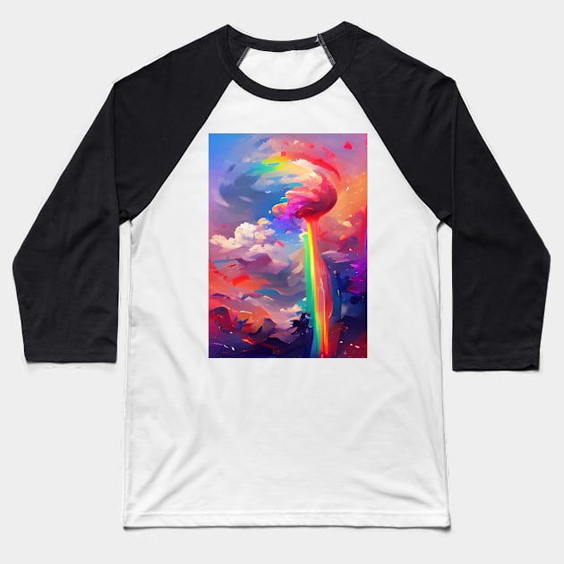 ABSTRACT RAINBOW ILLUMINATING LIGHTNING Baseball T-Shirt by sailorsam1805